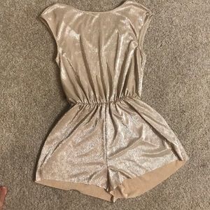 Metallic gold romper